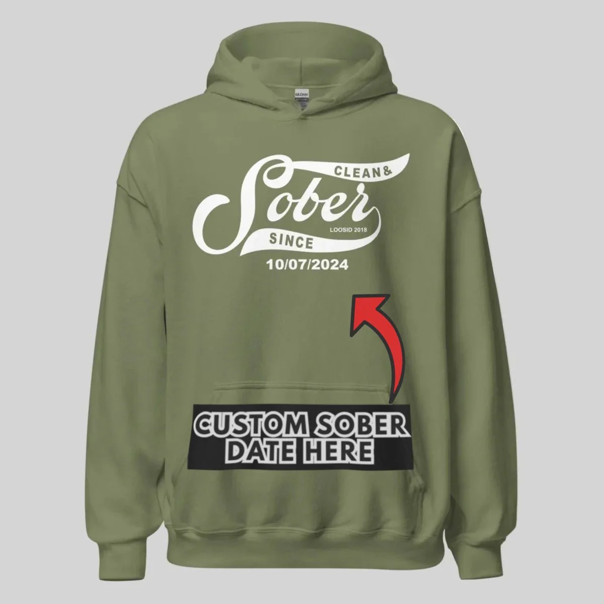 Recovery Hoodie | Women's Sober Since Hoodie with Custom Sober Date - Image 24