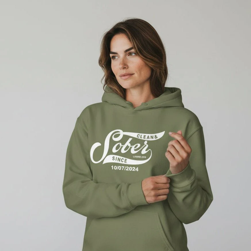 Recovery Hoodie | Women's Sober Since Hoodie with Custom Sober Date - Image 26