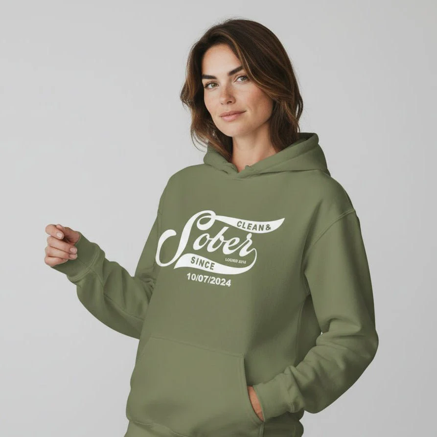 Recovery Hoodie | Women's Sober Since Hoodie with Custom Sober Date - Image 27