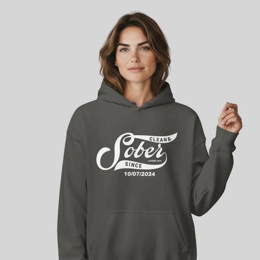 Recovery Hoodie | Women's Sober Since Hoodie with Custom Sober Date - Image 31