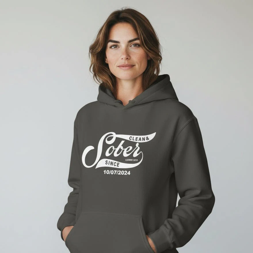 Recovery Hoodie | Women's Sober Since Hoodie with Custom Sober Date - Image 32
