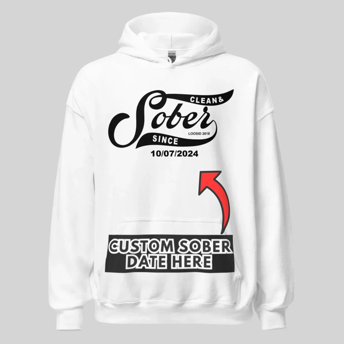 Recovery Hoodie | Women's Sober Since Hoodie with Custom Sober Date - Image 34