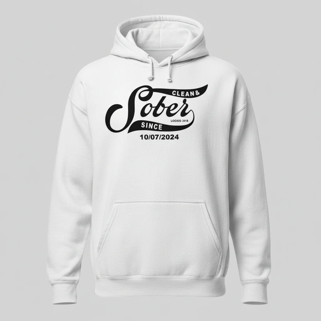 Recovery Hoodie | Women's Sober Since Hoodie with Custom Sober Date - Image 35