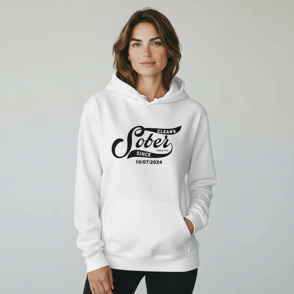 Recovery Hoodie | Women's Sober Since Hoodie with Custom Sober Date - Image 36