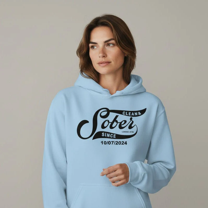 Recovery Hoodie | Women's Sober Since Hoodie with Custom Sober Date - Image 46