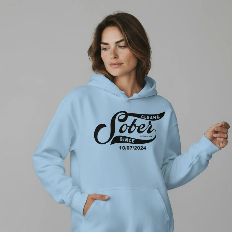 Recovery Hoodie | Women's Sober Since Hoodie with Custom Sober Date - Image 47