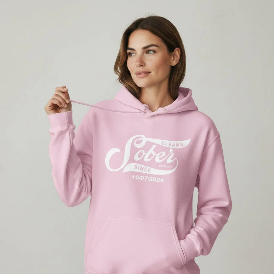 Recovery Hoodie | Women's Sober Since Hoodie with Custom Sober Date - Image 51