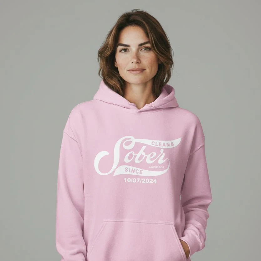 Recovery Hoodie | Women's Sober Since Hoodie with Custom Sober Date - Image 52