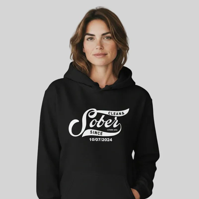 Recovery Hoodie | Women's Sober Since Hoodie with Custom Sober Date - Image 6