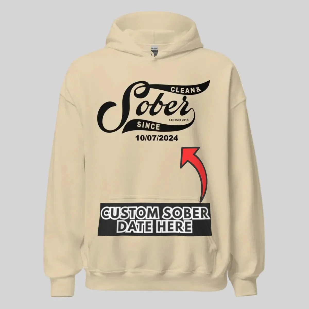 Recovery Hoodie | Women's Sober Since Hoodie with Custom Sober Date - Image 9