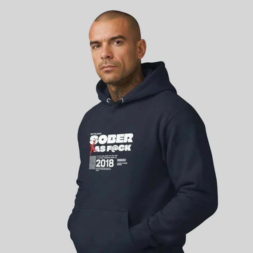 Sober As F*ck Men's Hoodie - Image 15