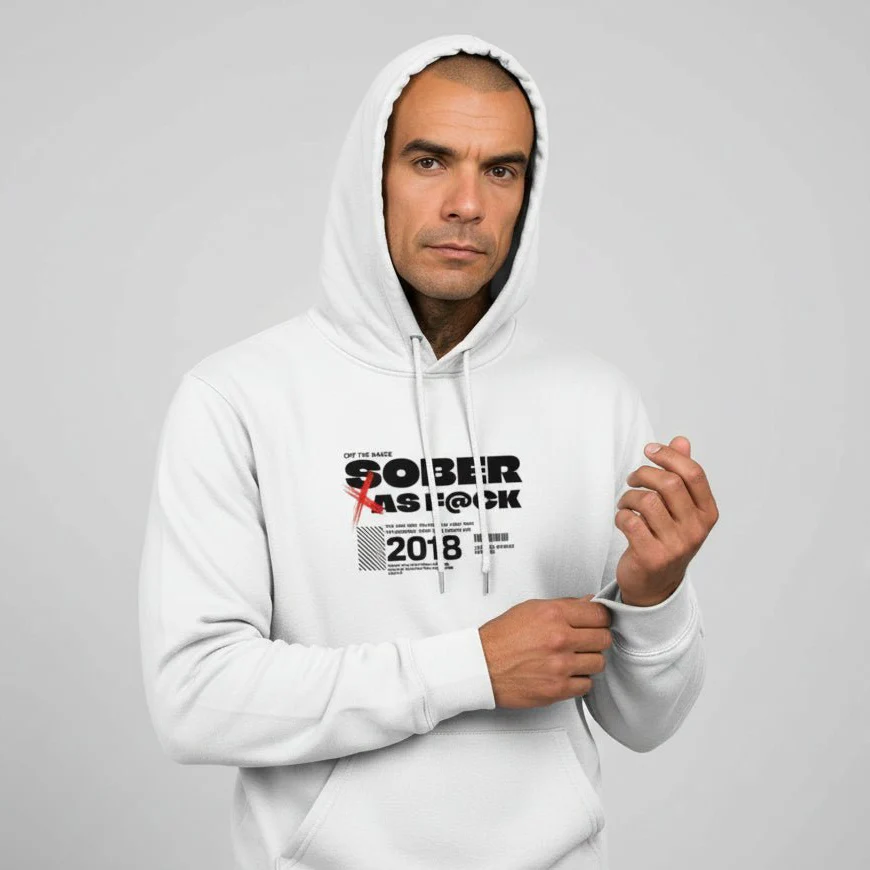 Sober As F*ck Men's Hoodie - Image 18