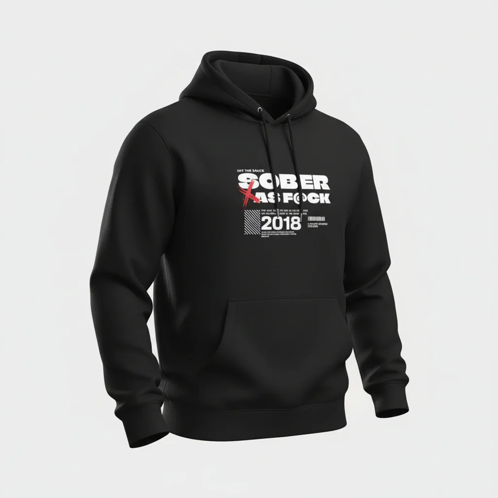 Sober As F*ck Men's Hoodie - Image 4