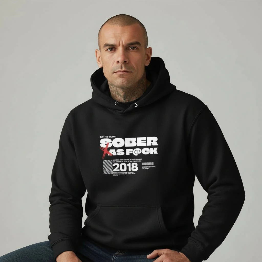 Sober As F*ck Men's Hoodie - Image 5