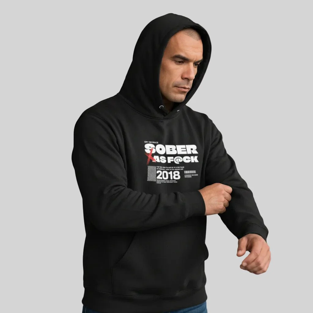 Sober As F*ck Men's Hoodie - Image 6