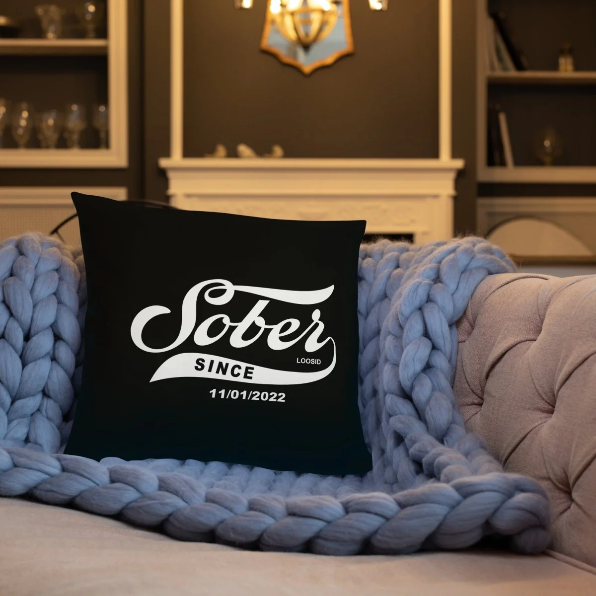 Sober Since Pillow w/ Personalized Sobriety Date - Image 10