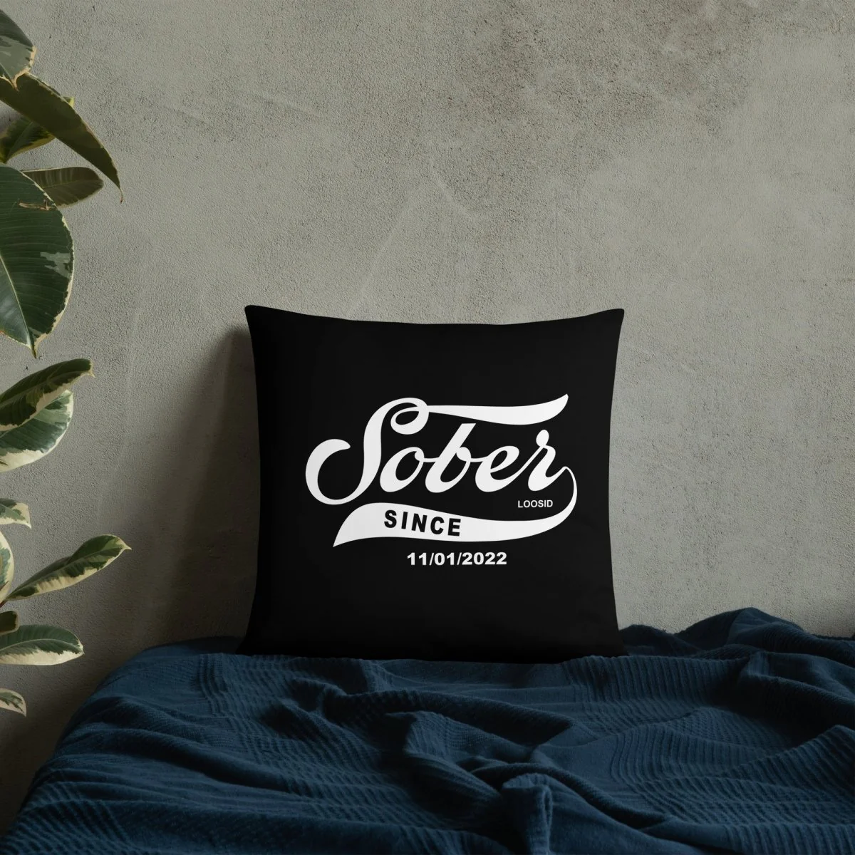 Sober Since Pillow w/ Personalized Sobriety Date - Image 14