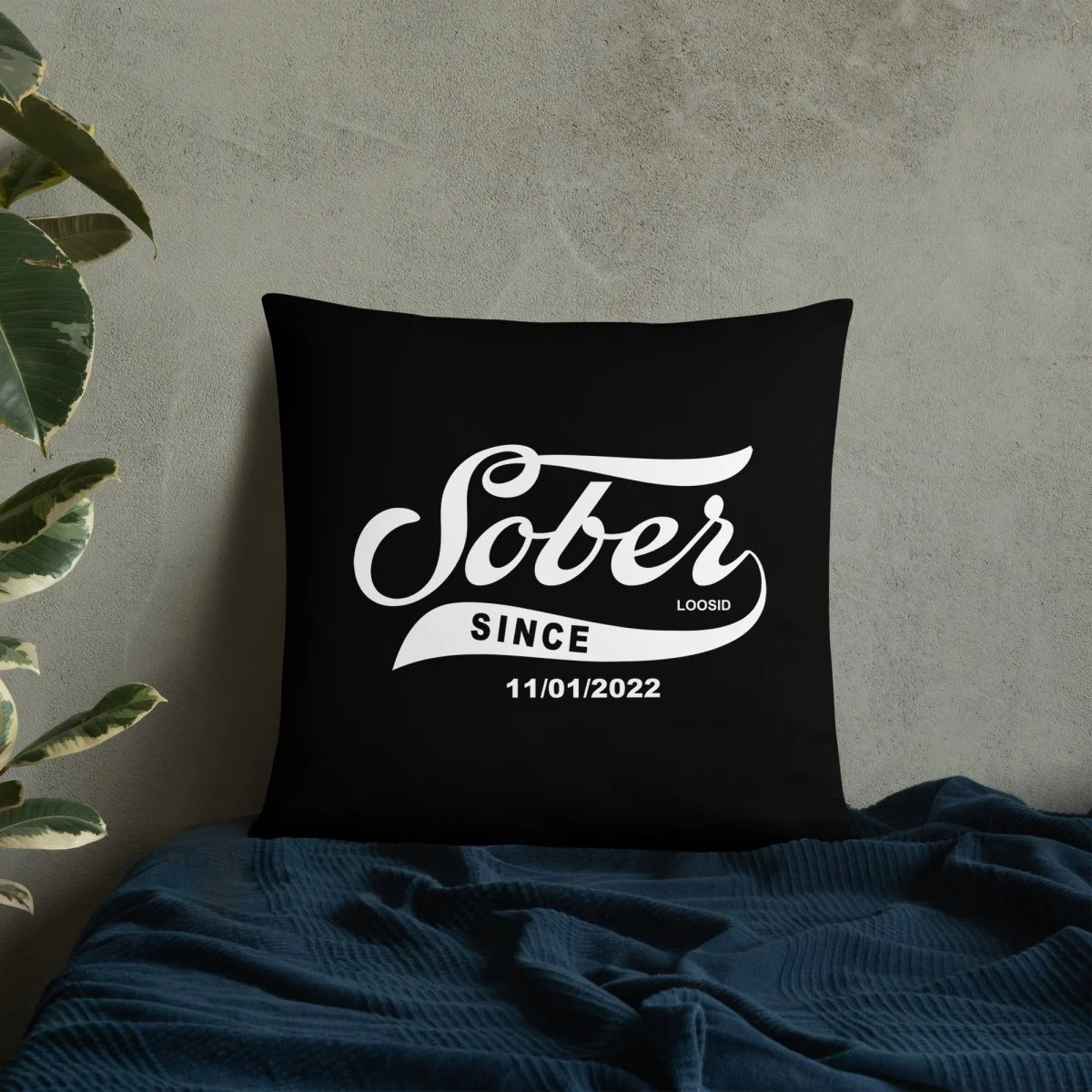 Sober Since Pillow w/ Personalized Sobriety Date - Image 8