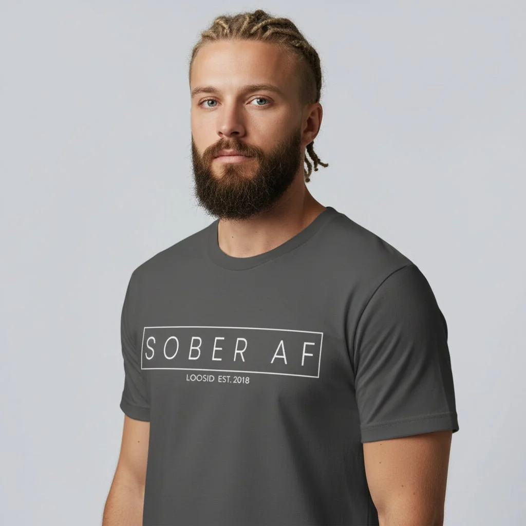 Sober T Shirt | Sober AF Men’s Tee for Strength and Recovery - Image 12
