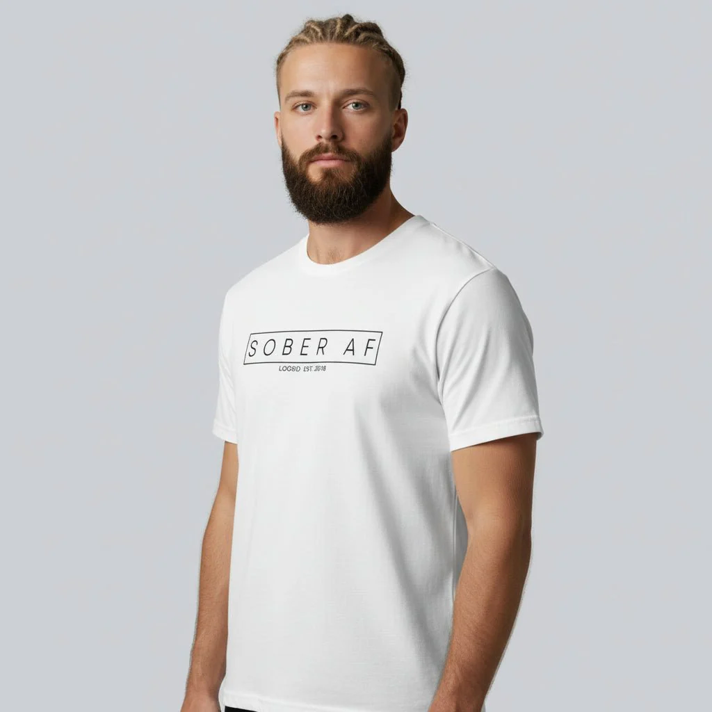 Sober T Shirt | Sober AF Men’s Tee for Strength and Recovery - Image 25