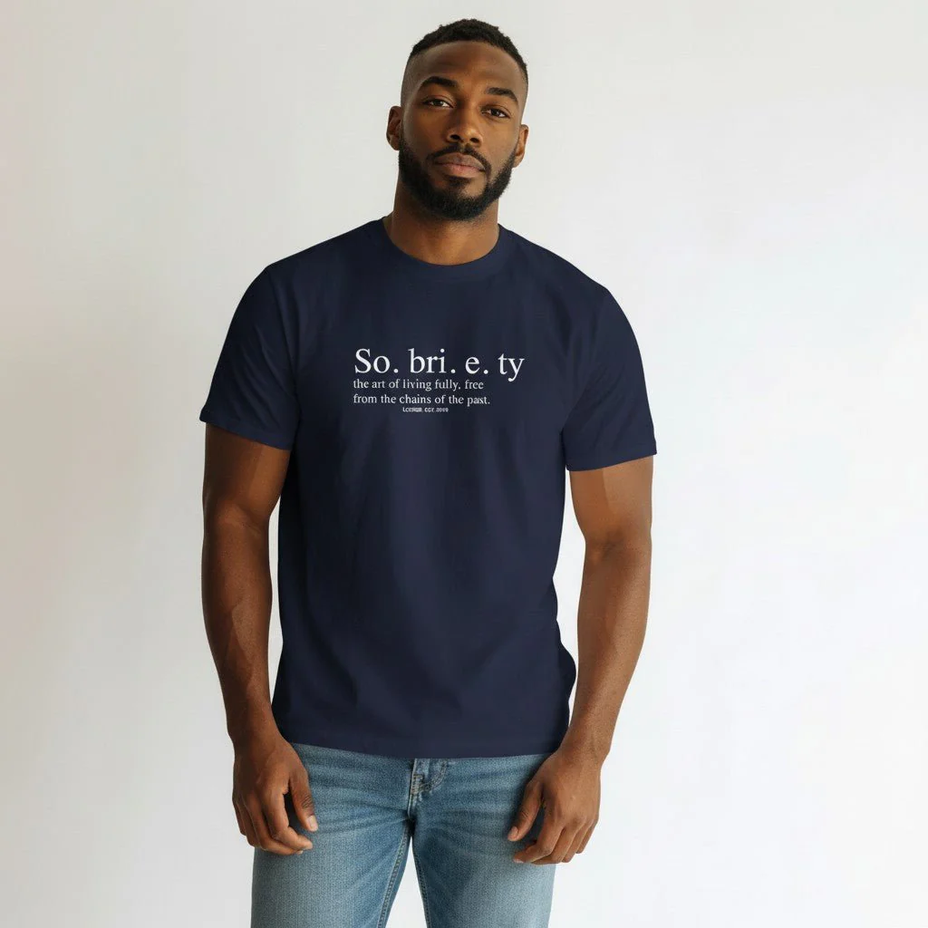 Sober T Shirt | Sobriety Definition Men's Graphic Tee for Recovery - Image 10