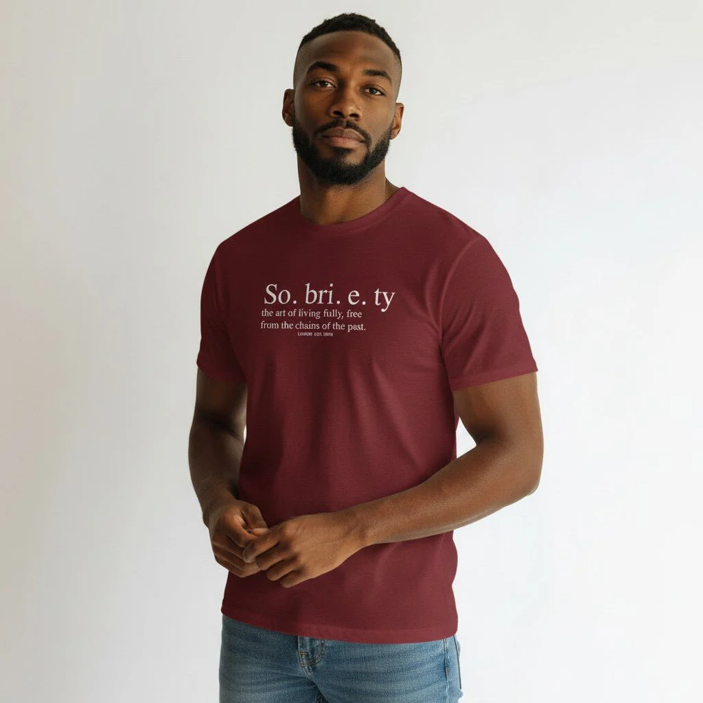 Sober T Shirt | Sobriety Definition Men's Graphic Tee for Recovery - Image 13