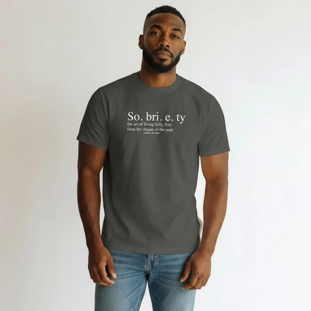 Sober T Shirt | Sobriety Definition Men's Graphic Tee for Recovery - Image 15