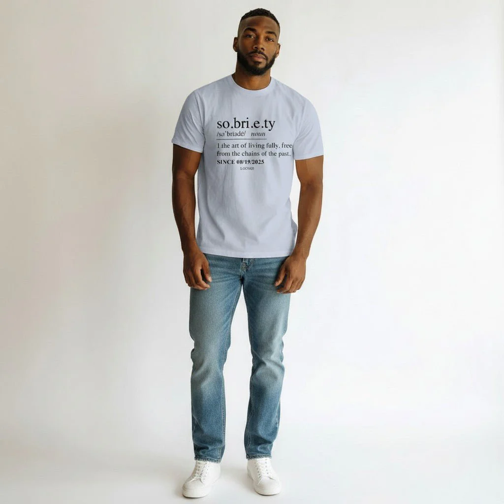 Sober T Shirt | Sobriety Definition Men's Graphic Tee for Recovery - Image 18