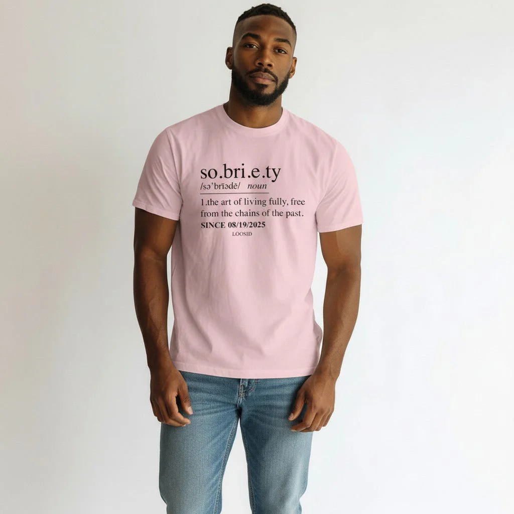Sober T Shirt | Sobriety Definition Men's Graphic Tee for Recovery - Image 25