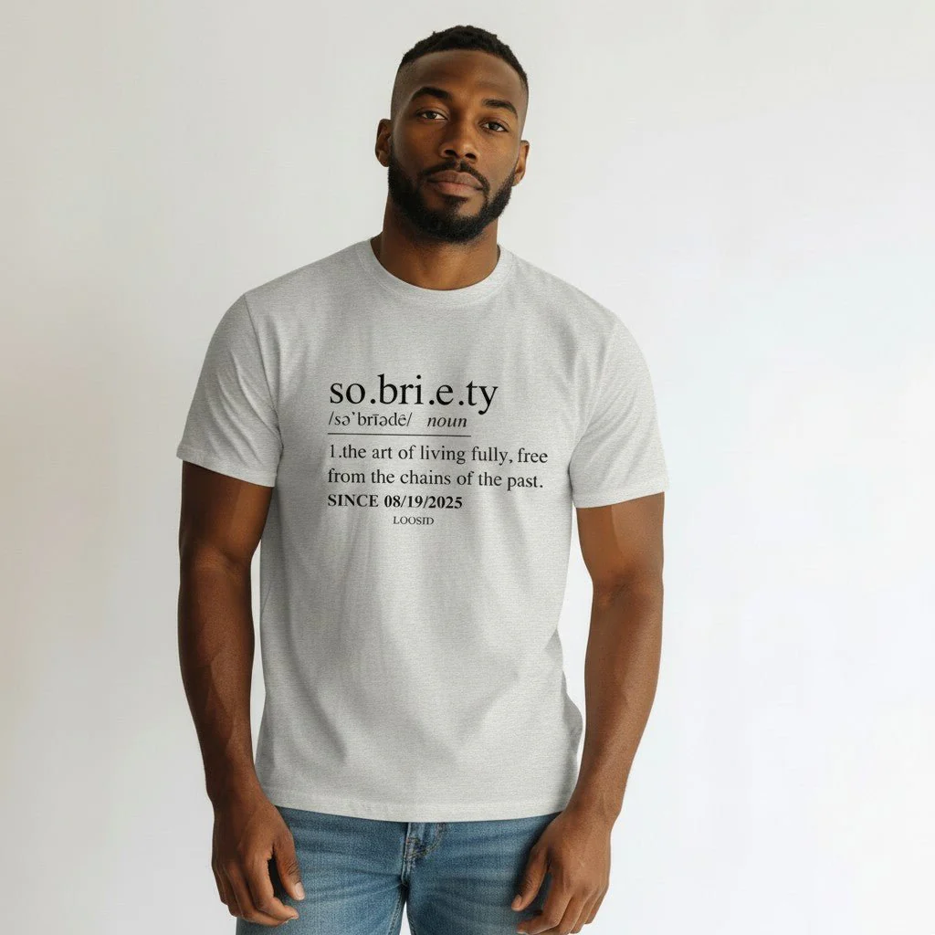 Sober T Shirt | Sobriety Definition Men's Graphic Tee for Recovery - Image 3