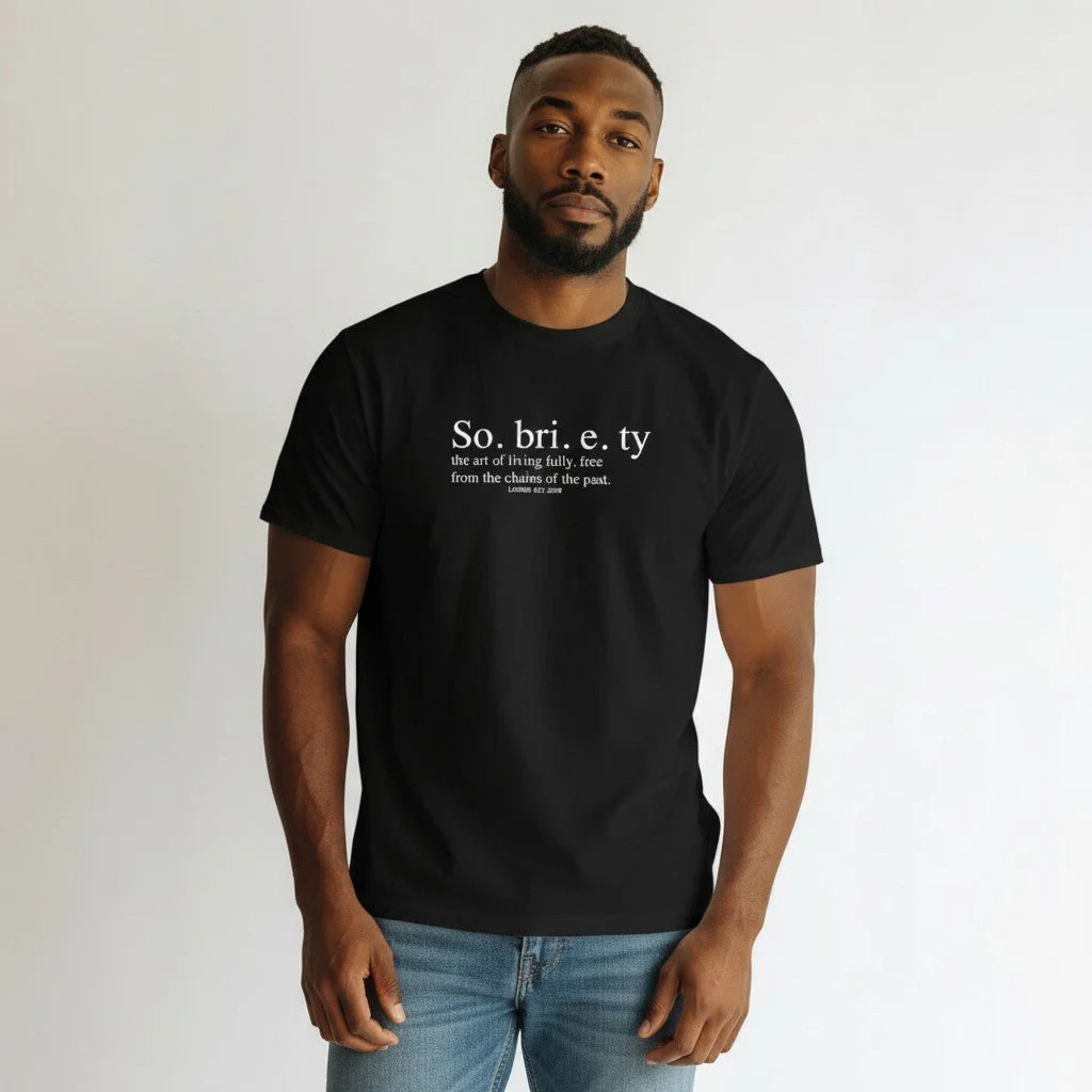 Sober T Shirt | Sobriety Definition Men's Graphic Tee for Recovery - Image 7