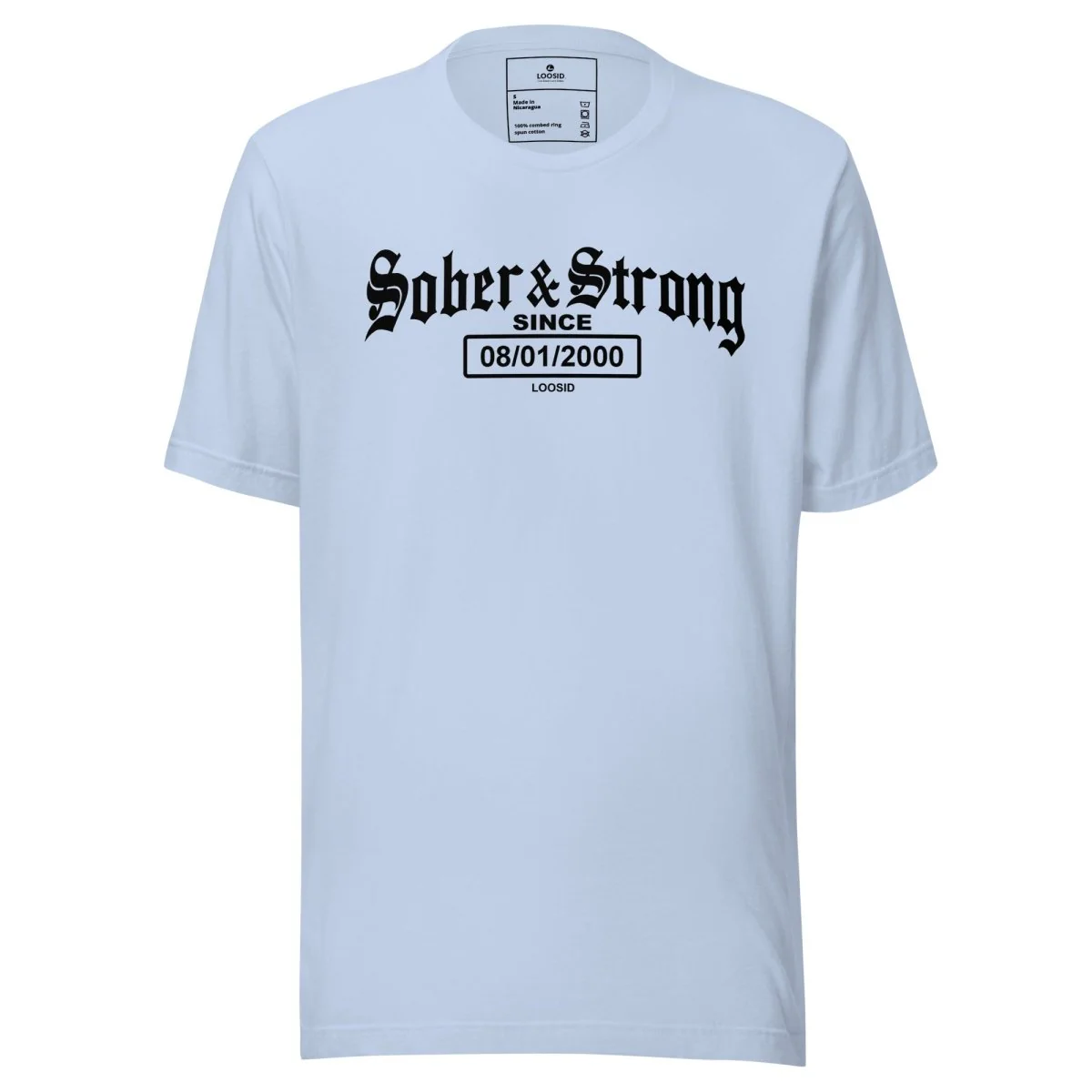 Sober T Shirt | Women’s Old School Sober & Strong Tee with Personalized Sobriety Date - Image 15