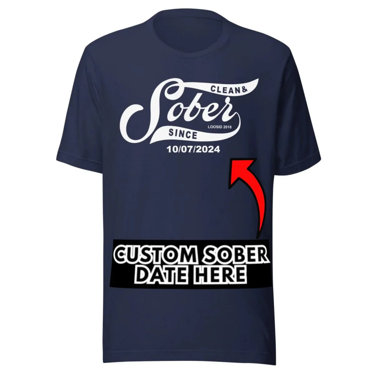 Sober T Shirt | Women’s Sober Since Top with Personalized Date - Image 10