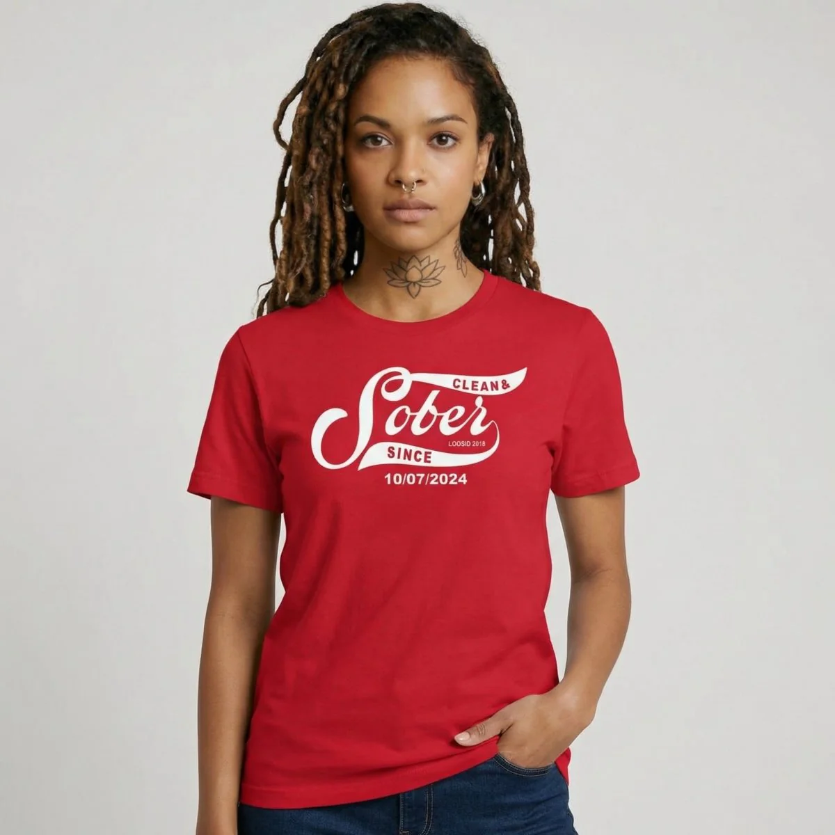 Sober T Shirt | Women’s Sober Since Top with Personalized Date - Image 14