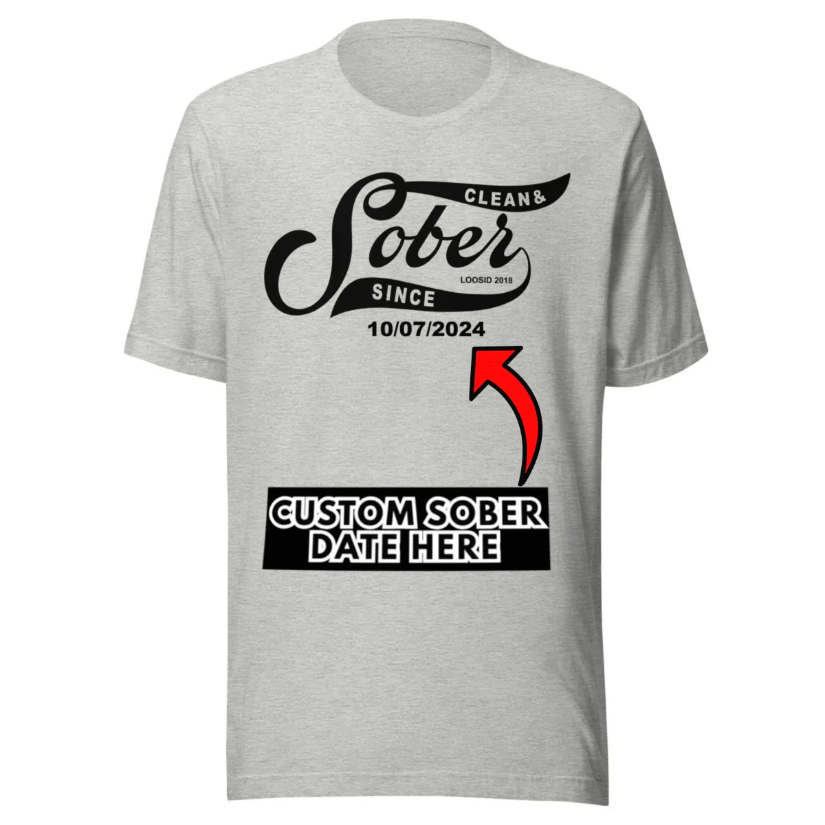 Sober T Shirt | Women’s Sober Since Top with Personalized Date - Image 19