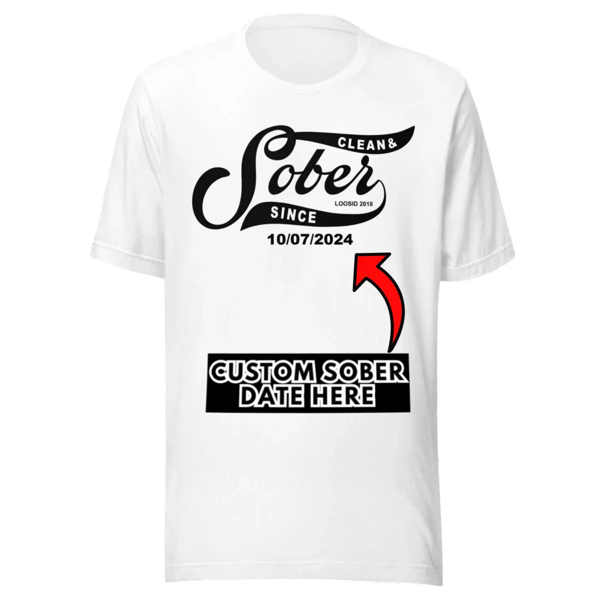 Sober T Shirt | Women’s Sober Since Top with Personalized Date - Image 22