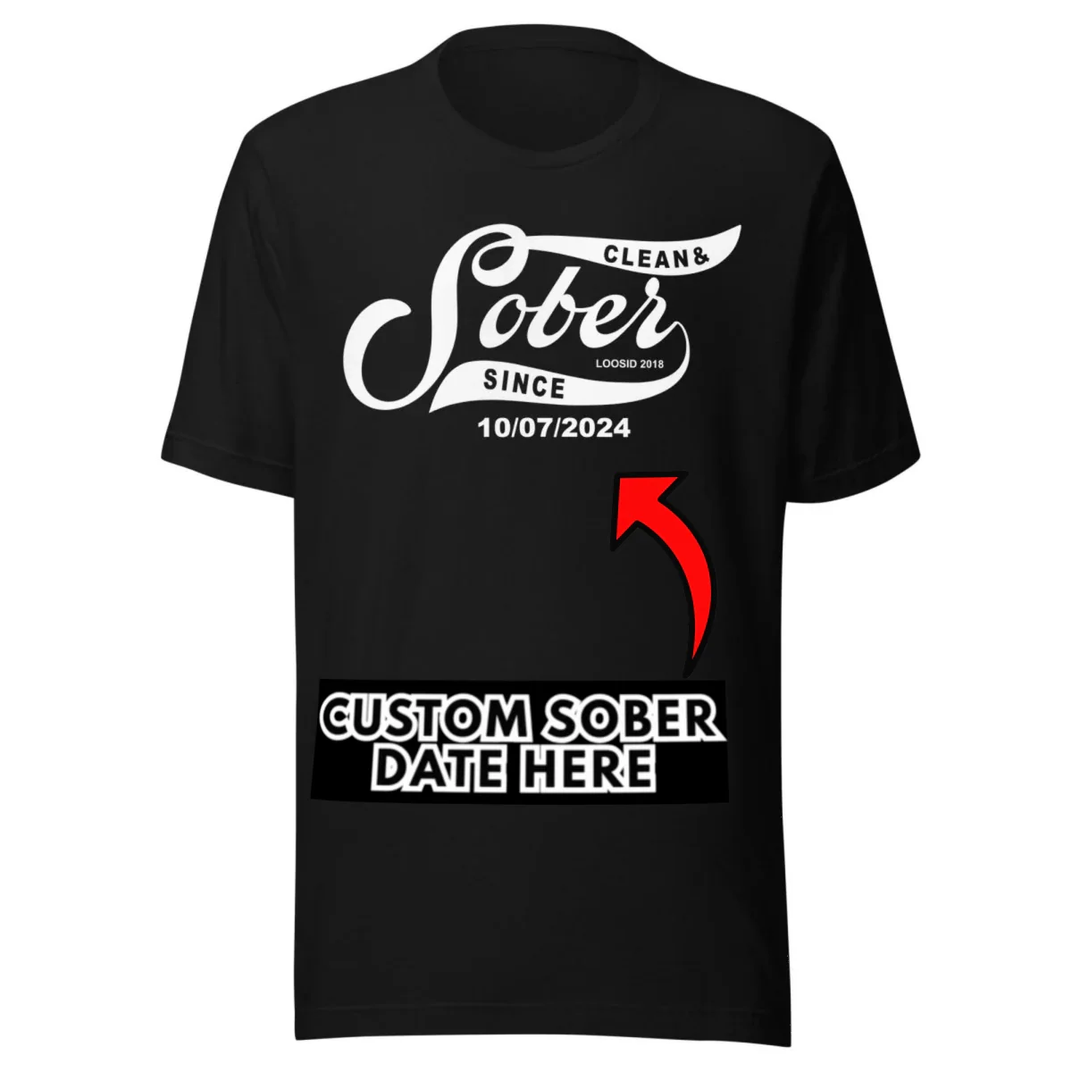 Sober T Shirt | Women’s Sober Since Top with Personalized Date - Image 4