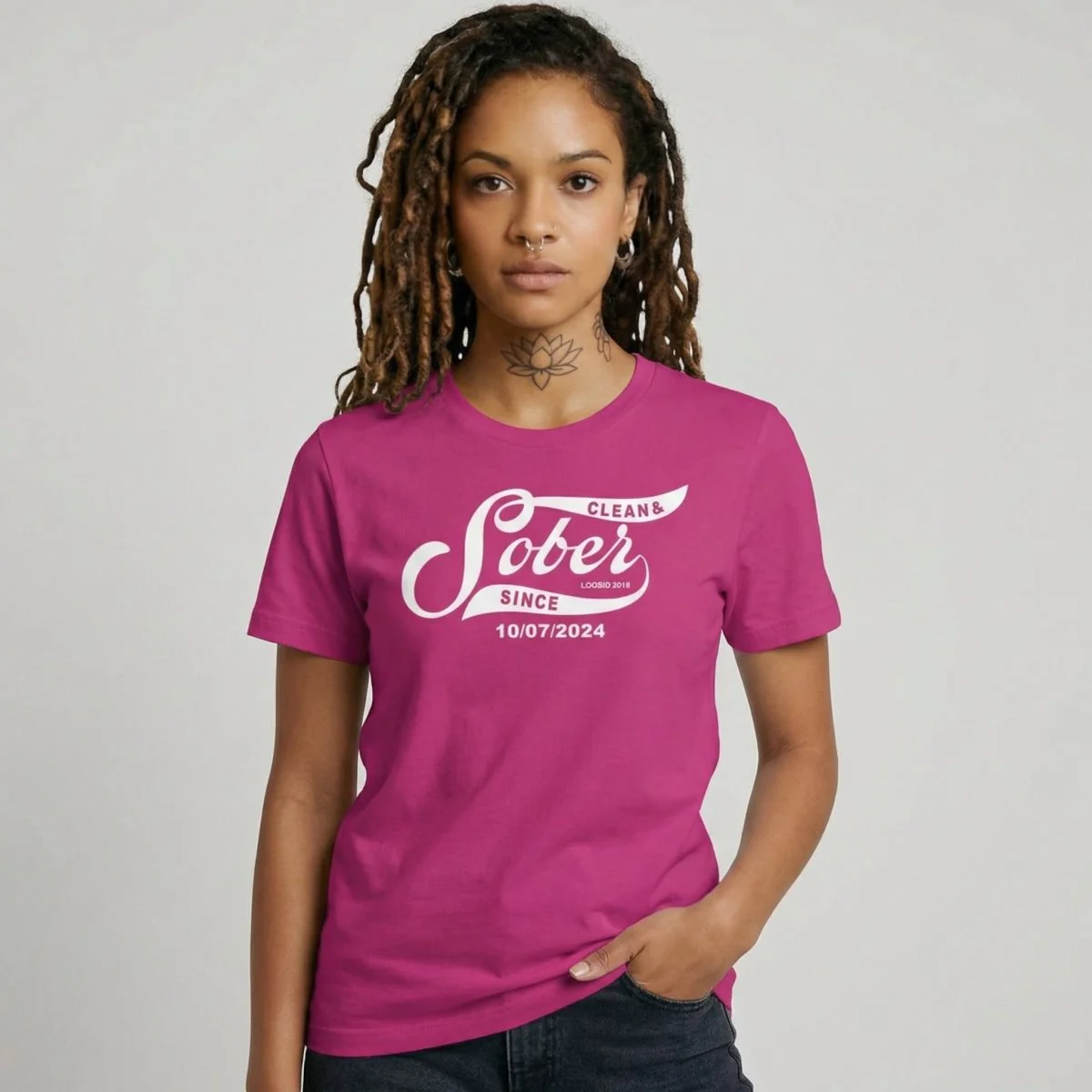 Sober T Shirt | Women’s Sober Since Top with Personalized Date - Image 8