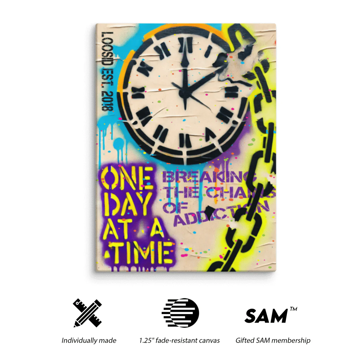 Sobriety Art | One Day at a Time Inspirational Canvas Print - Image 3