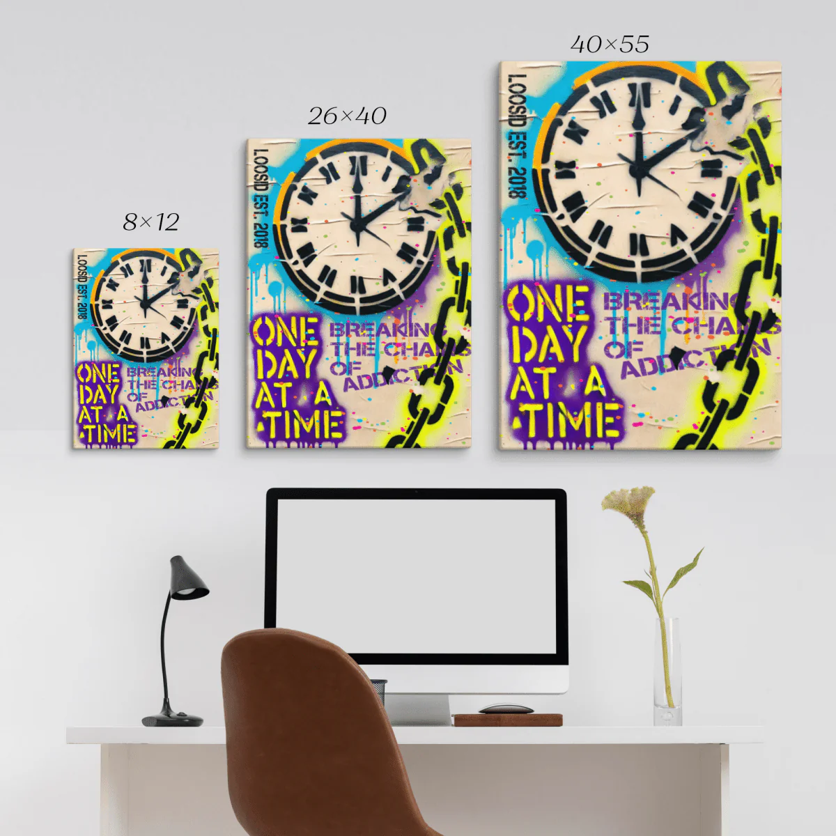 Sobriety Art | One Day at a Time Inspirational Canvas Print - Image 5