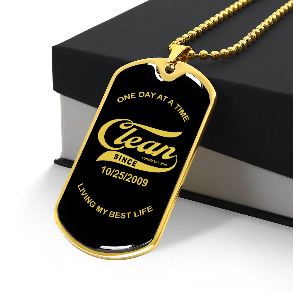 Sobriety Gift | Loosid Clean Since Dog Tag with Personalized Date - Image 10