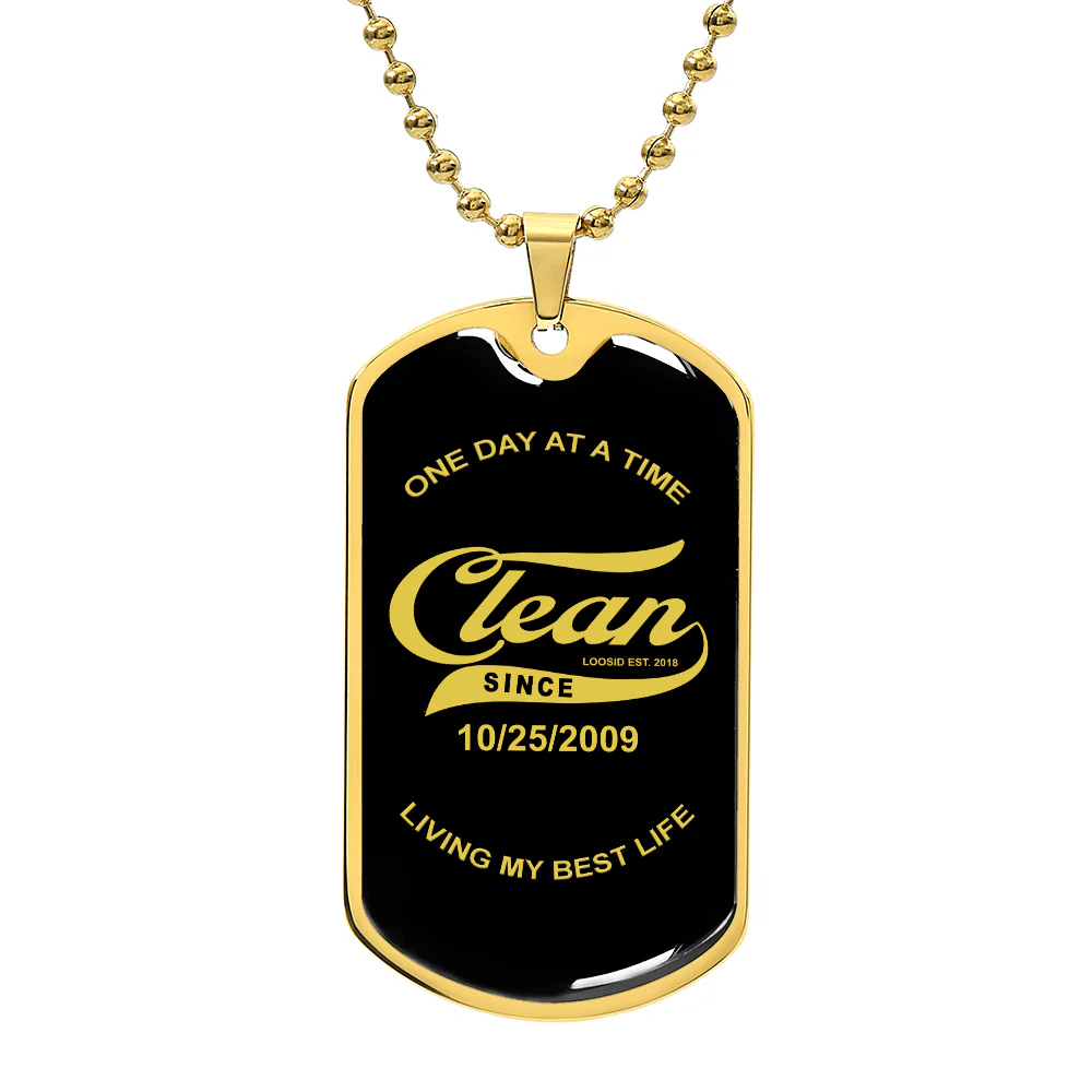 Sobriety Gift | Loosid Clean Since Dog Tag with Personalized Date - Image 8
