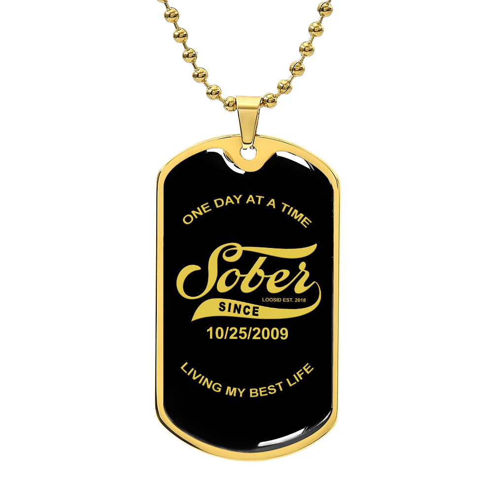 Sobriety Gift | Dog Tag with Personalized 'Sober Since' Date - Image 7