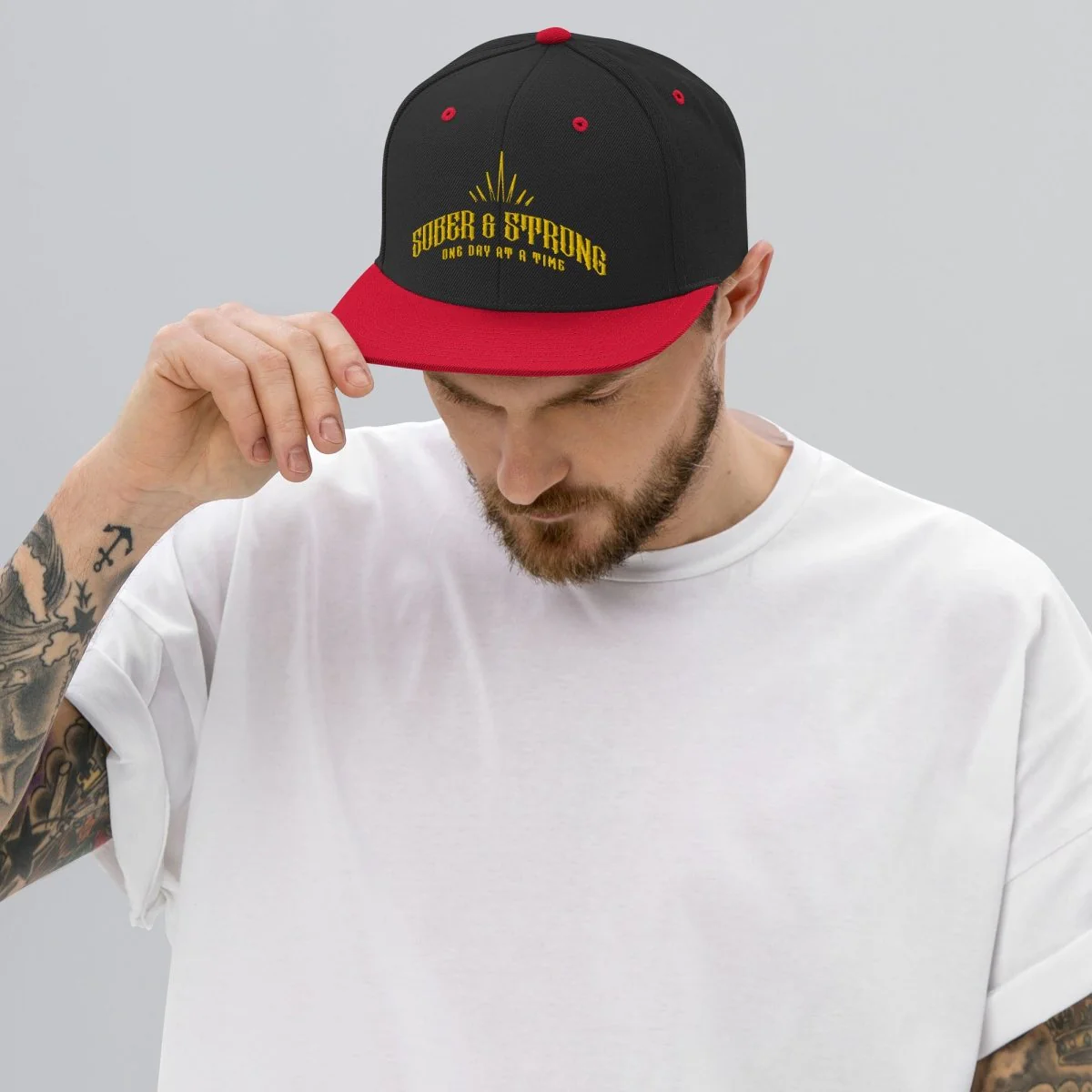 Strong & Sober Snapback Hat - Image 3