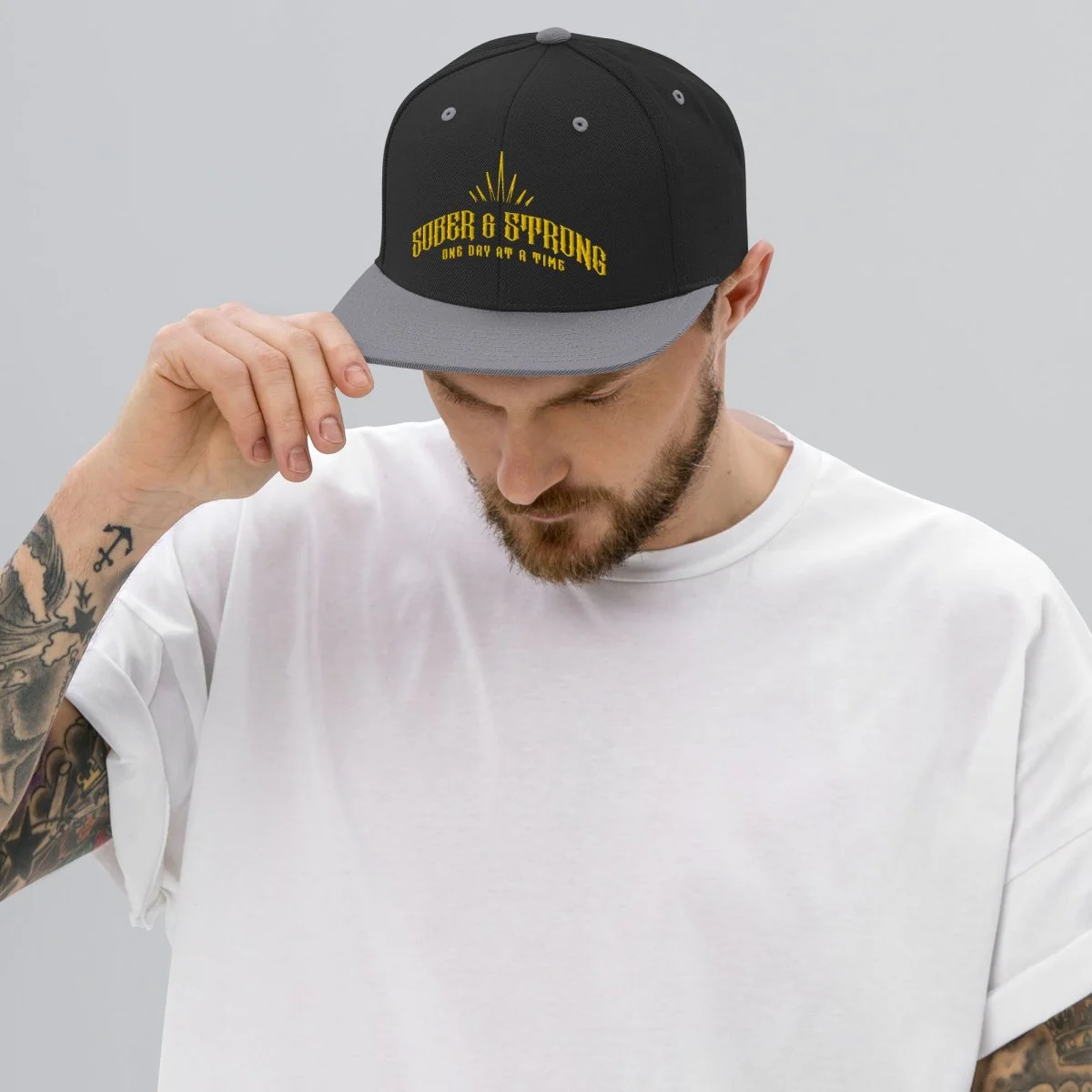 Strong & Sober Snapback Hat - Image 6