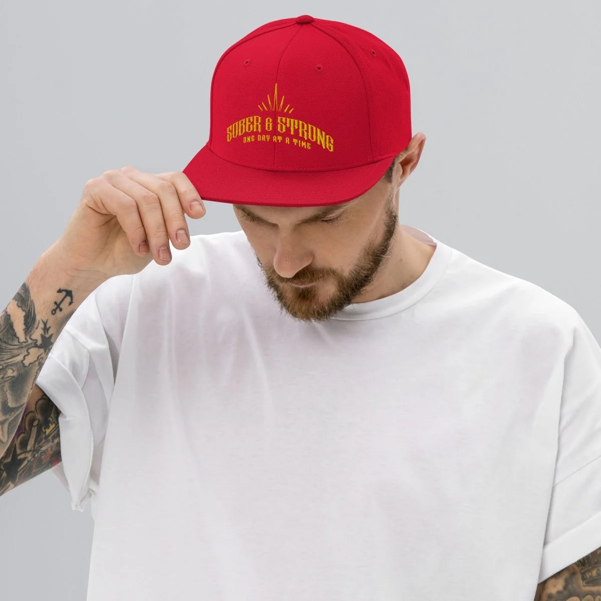 Strong & Sober Snapback Hat - Image 7