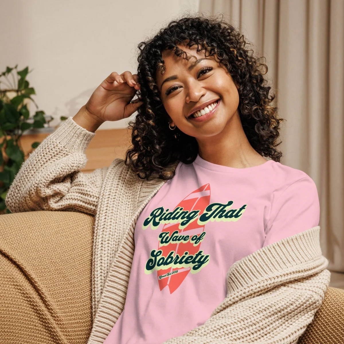 Sobriety Wave Womens Relaxed T-Shirt - Image 5