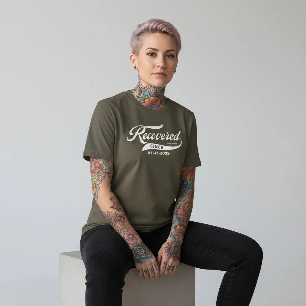 Women’s Recovered Since Tee w/ Personalized Clean Date - Image 11
