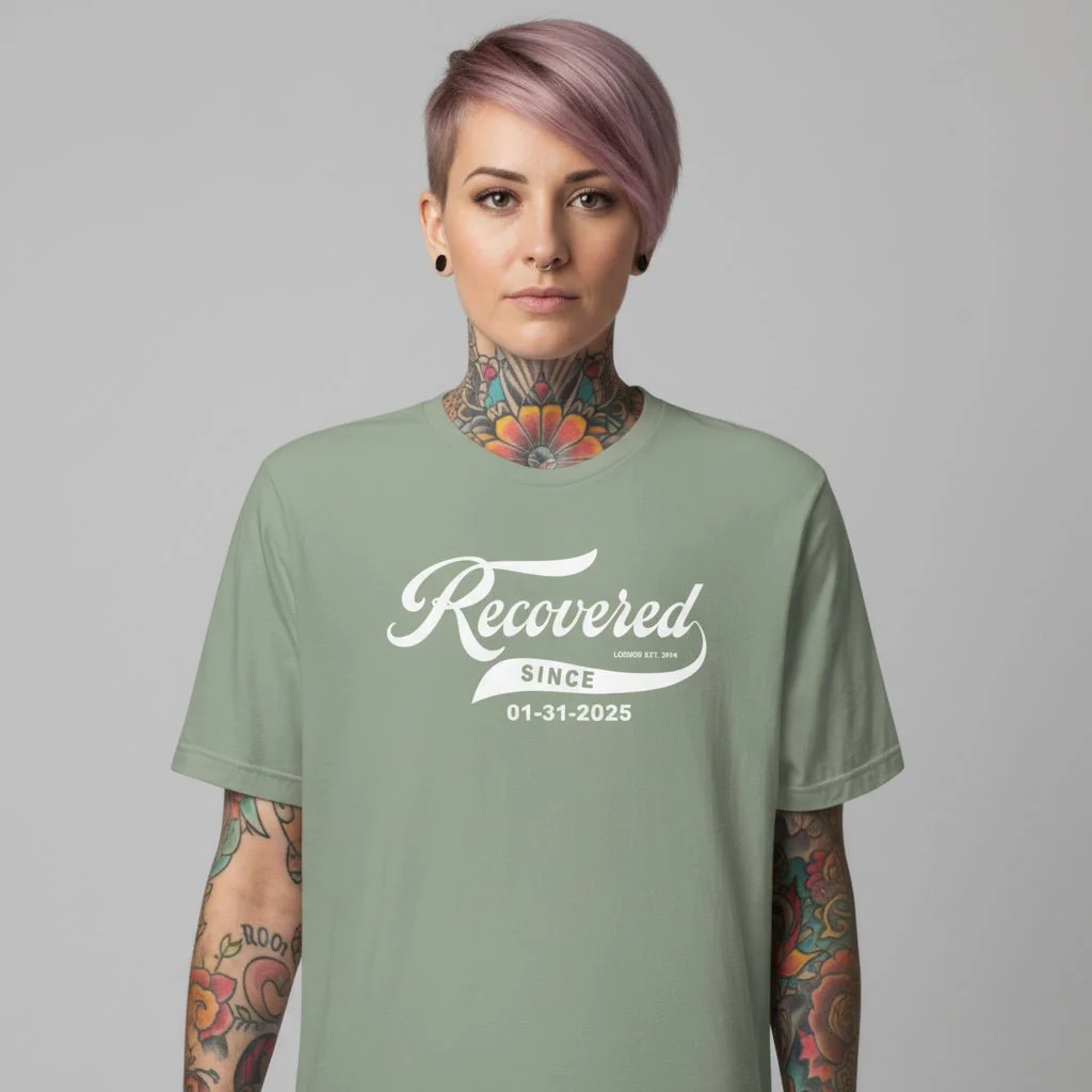 Women’s Recovered Since Tee w/ Personalized Clean Date - Image 16