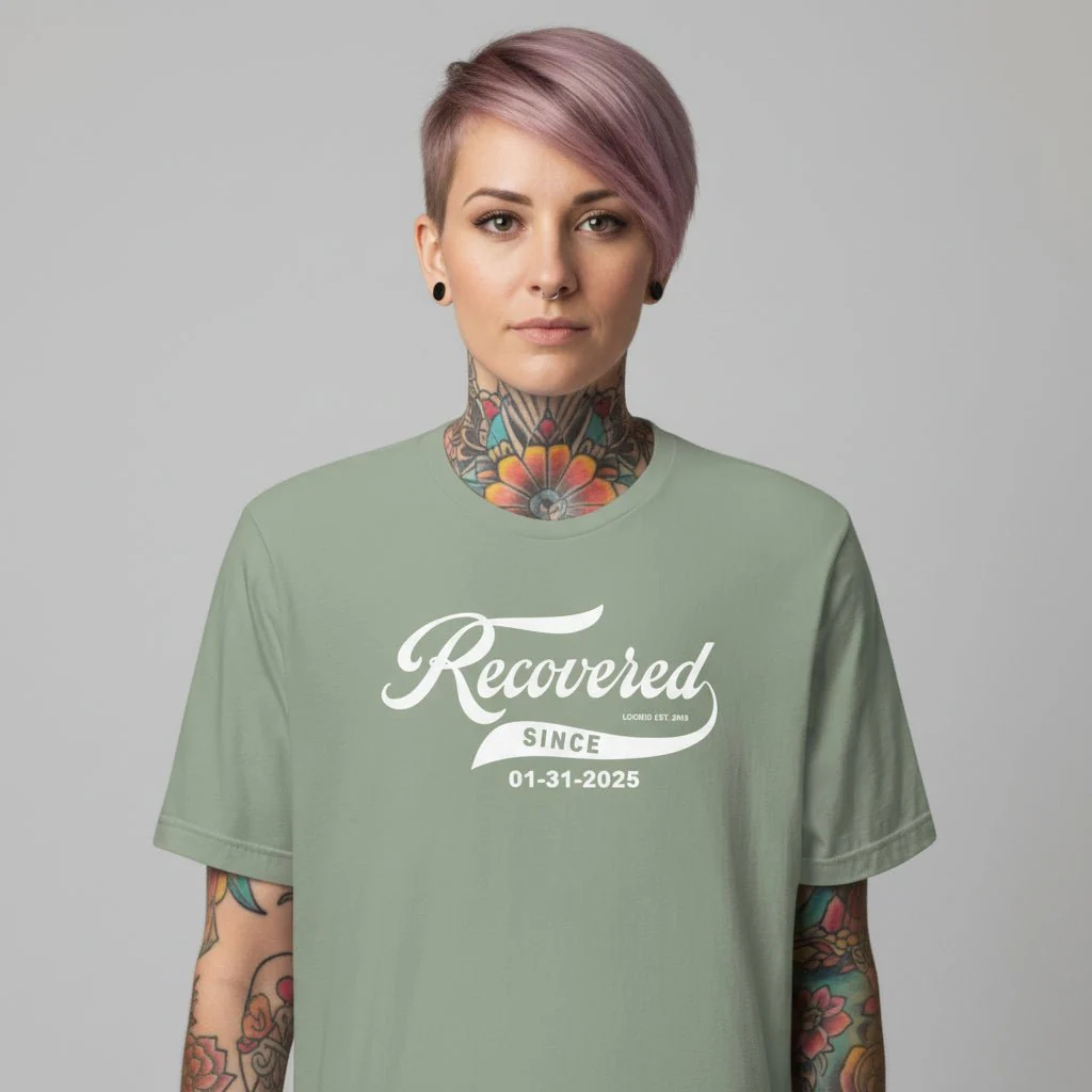 Women’s Recovered Since Tee w/ Personalized Clean Date - Image 17